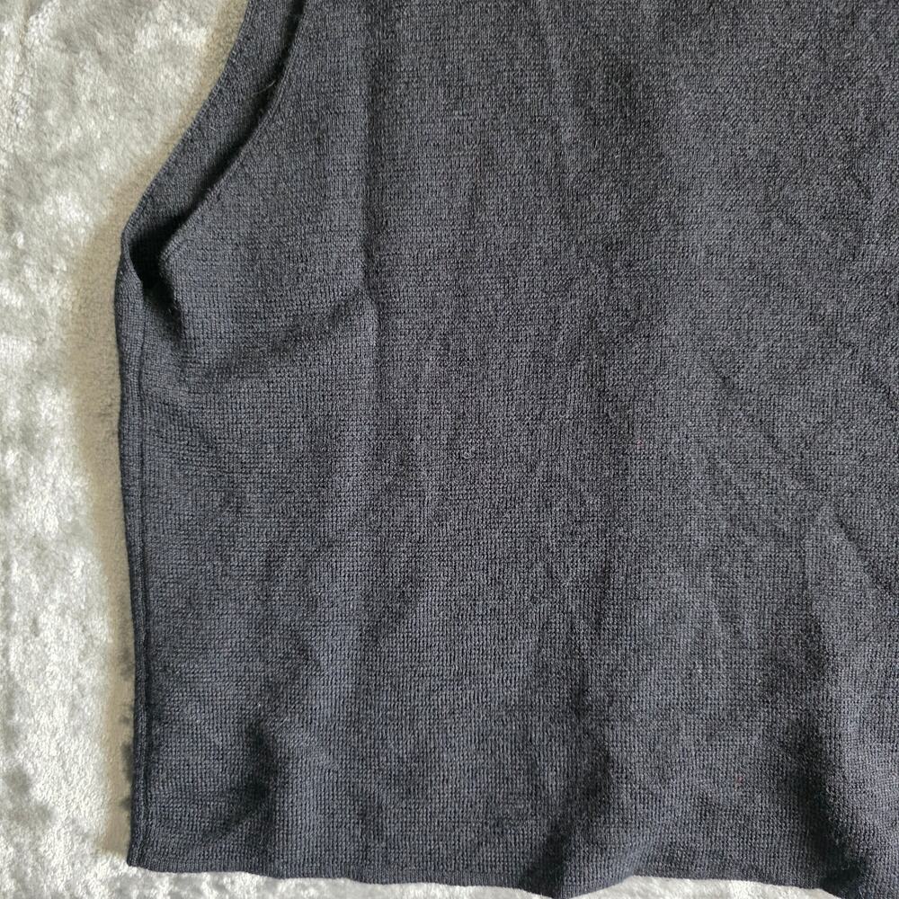 PREVIEW COLLECTION Womens Black Knit Button Front Sweater Vest Minimalist Size M - Picture 8 of 12